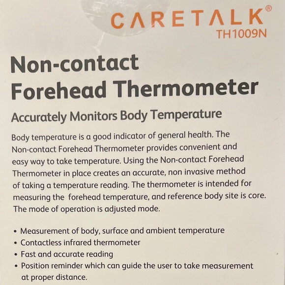 NIB - LOT of 3 - CARETALK Non-contact Forehead Thermometer - Model TH1009N - Picture 7 of 9